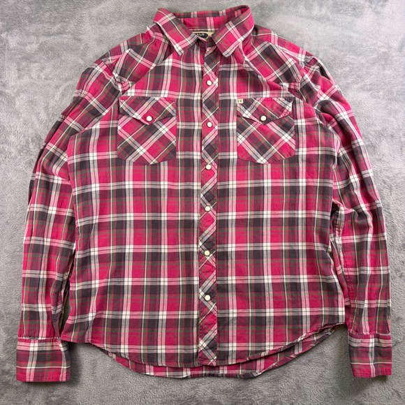 Salt Valley Western Other - Salt Valley Western Shirt Men's L Pink Plaid Pearl Snap Long Sleeve Cowboy Rodeo